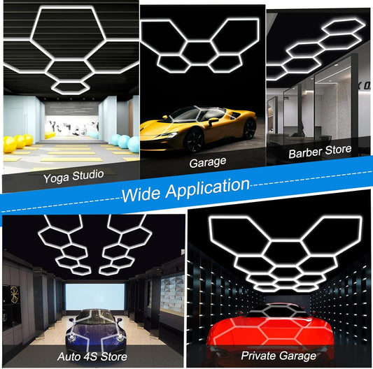 Honeycomb Pattern Led Lights for Garage, Gym, Shop And More